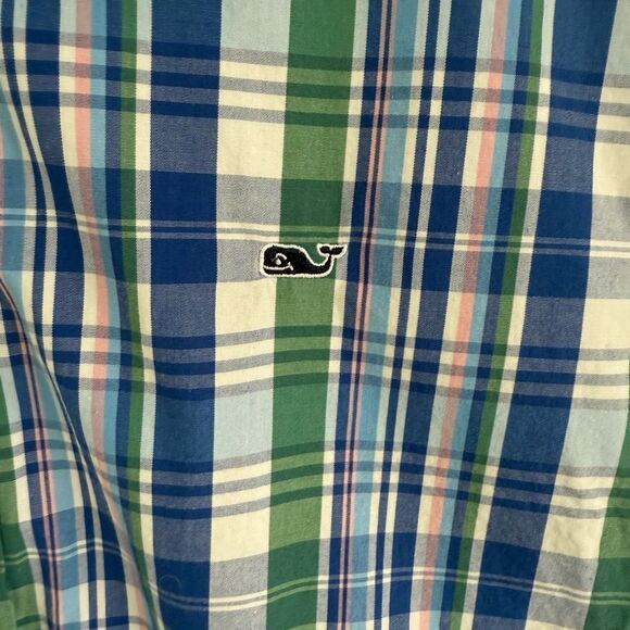Vineyard Vines Blue and Green Casual Button Down Shirt - Picture 4 of 4